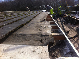 Replacing rotten roof timbers