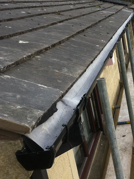 Roof felt and slate